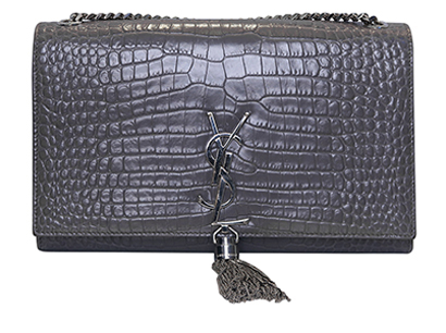 Kate Tassle Bag, £950, Handbags, Grey, Leather, Front view